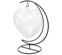 LIFKICH Botella de Vidrio Colgante Soporte de Hierro, Copa de Cóctel en Forma de Corazón para Bebidas Personalizadas y Decoración en Eventos Sociales