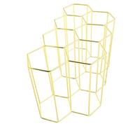 LIFKICH Botellero para Vino de Hierro Diseño en Forma de Panal, 7 Agujeros, Color Dorado, Estilo Vintage y Simple para Bar y Cabinet
