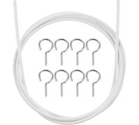 LIFKICH Cables de Alambre Incluye Ganchos y Tornillos Juego de 2 para Cortinas Recubrimiento de PVC Adecuado para Colgar Cortinas y Divisores de Ambiente