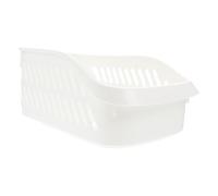 LIFKICH Caja de Almacenamiento de Plástico Blanco Pequeña , Fácil Acceso Rebabas , Adecuado para Organizar Productos de Lavado y Alfileres para Escritorio y Hogar