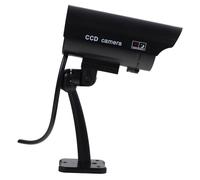 LIFKICH Cámara Falsa Alta Simulación CCTV Exterior Disuade Soporte Ajustable Luz Led Roja Día Noche Panel Solar Pilas AAA