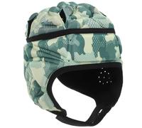 LIFKICH Casco de Rugby Ajustable, Verde Camuflaje, Espuma Eva y Poliéster, Diseño Hueco 3D Oreja, Cordón Elástico Trasero, Jóvenes