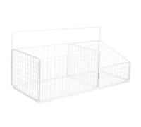 LIFKICH Cesta Colgante de Almacenamiento de Hierro en Color Blanco, Organizador Multiuso para Cocina y Baño, Estante sin Taladro Resistente al Agua para Guardar Champú y Especias, Cesta