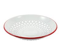 LIFKICH Cesta de Drenaje Esmaltada Roja, Escurridor Colador de Frutas y Verduras, Bandeja Hueca para Cocina Multifuncional, Cesta de Lavado Práctica y Segura para Uso Doméstico