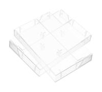 LIFKICH Contenedor de Almacenamiento para Cintas de Casete, Caja Plástica Transparente Esquinas Cuadradas, 2 Unidades, Estuche para Casetes de Audio en Casa o Estudio