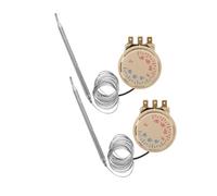 LIFKICH Controlador de Temperatura Mecánico con Perilla Acero Inoxidable y Plástico 2 Piezas Termostato para Refrigerador y Congelador ±35 ℃, Blanco para Frigorífico y Congelador