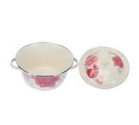 LIFKICH Cuenco Esmaltado con Doble Asa y Tapa, Fácil de Limpiar y Mantener, Adecuado para Amasar y Almacenar Alimentos en Cocina Vintage Varios estilos