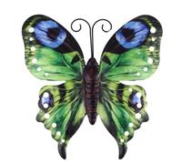 LIFKICH Decoración de Pared de Hierro Mariposa, Colgante Directo, Verde, para Balcón o Sala de Estar, Adorno Artístico Delicado y Único