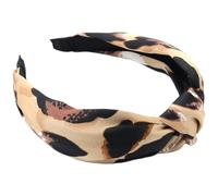 LIFKICH Diadema de Moda para Mujer Estampado de Leopardo, Diseño de Nudo Central, Banda Ancha de Satén Digital, Accesorio Ligero y Reutilizable para Uso Diario y Fiestas