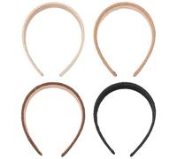 LIFKICH Diademas de Rafia para Mujer 4 Piezas, Aros Sencillos Cabello, Banda de Espuma en Color Aleatorio, Accesorios para Peinados Casuales Verano, Cómodas y Decorativas