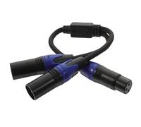 LIFKICH Divisor Xlr 1 Hembra a 2 Machos para Micrófonos y Mezclas | Cable Xlr Azul, Cobre Libre de Oxígeno y Pvc, Uso Profesional Escolar