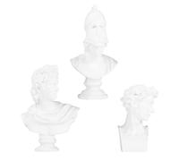 LIFKICH Escultura de Busto Griega de Resina de Color Claro, Conjunto de 3 Piezas Compactas y Resistentes al Desvanecimiento para Decoración del Hogar y Oficina