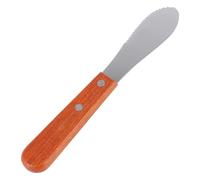 LIFKICH Espátula de Mantequilla para Untar Queso Mango de Madera y Acero Inoxidable, Fácil de Limpiar y Superficie Lisa y Alisar Pasteles en Cocina