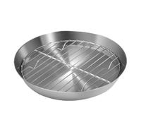 LIFKICH Estante de Exhibición de Alimentos y Bandeja para Hornear con Rejilla de Acero Inoxidable Plata, Resistente al Desgaste y Drenaje de Aceite para Cocina y Pescado Parrilla