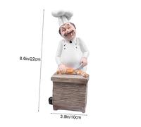 LIFKICH Estatua de Chef de Resina Adorno de Cocina Decoración de Chef Gordo Escultura de Resina para Café Panadería