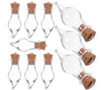LIFKICH Frascos Herméticos 10 Botellas Pequeñas Tapa de Corcho de para Almacenar Accesorios y Crear Colgantes Decorativos para Manualidades y