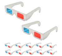 LIFKICH Gafas 3D Anaglifo de Cartón, 50 Piezas en Rojo y Azul para Ver Películas y Entretenimiento en Casa