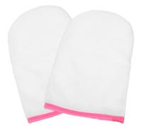 LIFKICH Guantes de Parafina para Manos de Felpa Roja, Tela de Rizo que Retiene el Calor y Mejora la Absorción de Hidratante Cera