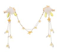 LIFKICH Horquilla Cabello Hanfu China Decoración Frente, Pinza Ligera de Aleación Resistente al Color, Diseño Flor y Abanico Hueco para Chicas y Mujeres en Fiestas y Cosplay (1 Unidad)