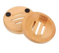 LIFKICH Jaboneras de Madera sin Perforar 2 Pcs Diseño de Drenaje Rápido para Baño y Hogar Soporte Ventilado para Jabón Sólido y Esponjas