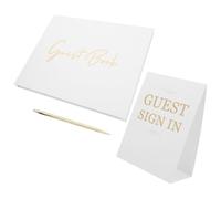 LIFKICH Libro de Firmas Elegante para Bodas Diseño Clásico y Papel Reutilizable, Set de 1 para Recuerdos en Eventos y Casamientos