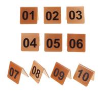 LIFKICH Marcadores Acrílicos Pack de 10 Diseño Doble Cara y Forma Invertida en V de Números de Mesa del 1 al 10 Fáciles de Limpiar y Versátiles para Restaurantes y Escenas de Detective