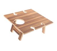 LIFKICH Mesa de Vino de Madera Plegable Soporte para Copas, Mesa Portátil para Picnic y Actividades al Aire Libre en Jardín y Eventos