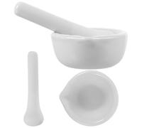LIFKICH Mortero de Porcelana Científica en Laboratorio o Cocina 2 Juegos de 60mm con Diseño Ergonómico y Bordes Lisos, Tazón Redondo para Moler Medicamentos y Especias Varios estilos