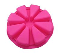 LIFKICH Ocho Porciones Molde de Silicona Cavidad Triangular para Pastel | Rojo, Antiadherente y Resistente a Temperatura, para Tarta de Frutas, Gelatina y Mousse Color Aleatorio