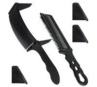 LIFKICH Peine Curvo Profesional para Hombres Juego de Peines de Plástico Negro Limitador para Corte Preciso para Peluquería y Cuidado del Cabello