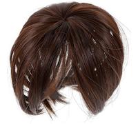 LIFKICH Postizo Cabello Clip para Mujer, Pieza Ligera y Cómoda de Fibra Sintética Marrón para Uso Diario y Ocasiones Variadas
