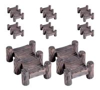 LIFKICH Puente de Resina Marrón en Miniatura 8 Piezas para Decoración | Diseño Simple y Adorable, Buena Elaboración, No se Decolora, para Manualidades y Jardín Miniatura
