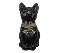 LIFKICH Quemador de Incienso de Resina Incensario Étnico Negro Diseño de Gato Egipcio, Porta Incienso en Barra Decorativo 17 X 11,4 X 8,7 Cm para Habitación y Aromaterapia para Hogar