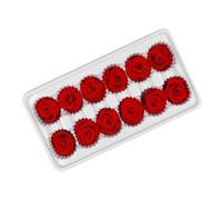 LIFKICH Ramo de Rosas Preservadas Rojo 12 Unidades 3-4 Cm para Decoración de Bodas Flores Inmortales Accesorio para Ramo Obsequio San Valentín y Decoración Festiva