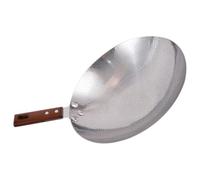 LIFKICH Sartén Fácil de Transportar y Multiusos de Acero Inoxidable Mango de Madera Wok 22cm Adecuado para Cocinar en Casa Aire Libre