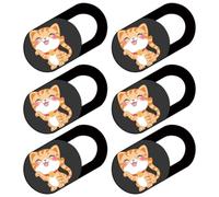 LIFKICH Tapa Protectora para Cámara de Portátil y Tablet, 6 Piezas de Cubierta Ultradelgada Diseño de Gato, Protección para Privacidad en Reuniones y Navegación Segura