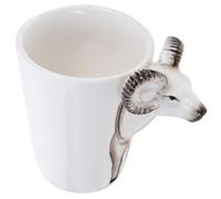 LIFKICH Taza de Cerámica Diseño de Cabra 500ml para Café | Blanco, Acabado Liso 3d, Bordes Suaves y Agarre Cómodo, Adecuado para Leche o Té Estilo Aleatorio
