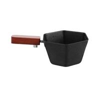 LIFKICH Taza Medidora de Espresso de Acero Inoxidable con Mango de Madera, Capacidad 120ml, Aislamiento Térmico y Compatibilidad para Uso Diario y Extracción de Café