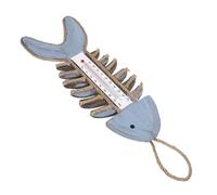 LIFKICH Termómetro de Pared Colgante Diseño de Espina de Pescado en Madera, Medidor de Temperatura para Interior, Oficina y Jardín, Decoración Ambiental