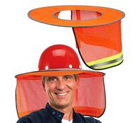 LIFKICH Visera de Casco de Seguridad Parasol de ala Completa, 2 Piezas Color Naranja Fluorescente, Ligera y Transpirable para Construcción y Obra al Aire Libre