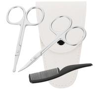 LIFKICH y Diseño Fácil de Llevar Juego de 4 Tijeras para Recortar Bigote y de Acero Inoxidable Corte para Uso y de Peluquería