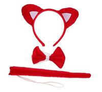 LIFKOME 1 Juego Diadema De Animales Para Cosplay Tocado De Oreja De Tigre Cosplay De Orejas De Tigre Duende Kit De Disfraces De Animales Pañuelo Sombrero Disfraces Cuerna Rojo Felpa Corta