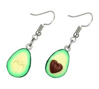 LIFKOME 1 Par pendientes de corazón Pendientes para mujeres Pendientes de aguacate pendientes aguacate niñas pendientes las mujeres cuelgan pendientes Joyería arcilla polimérica