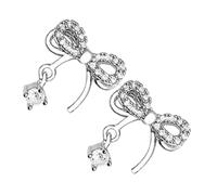 LIFKOME 1 Par Pendientes De Lazo Arco Semental Pendientes Llamativos Para Mujer Elegantes Aretes Con Lazo Arete Con Lazo Pendientes Pequeños Pendientes De Mujer Con Lazo Silver Metal