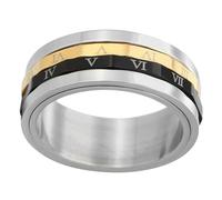 LIFKOME 1 Pc Anillo De Acero De Titanio De Tránsito Anillo Inquieto Medidor De Anillos Anillo Creativo Anillos De Banda Anillos De Hombre Anillos Para Mujer Collar Joyas Oro Acero Titanio