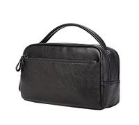 LIFKOME 1 Pieza Bolsa de Deporte Cartera de Negocios Bolso portátil Storage Bags Makeup Bag Pack cosmetica Handbag Bolsa de Gran Capacidad Bolsa de Lavar Piel de Vacuno Capa Superior Black