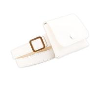 LIFKOME 1 pieza Bolso de Cintura Retro de Cuero para Mujer Bandolera Multifuncional Ligera y Portátil para Claves y Teléfono Blanco