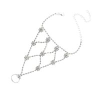 LIFKOME 1 Pieza Tobillera De De Imitación Tobillera Para Mujer Anillos De Dedo Del Pie Para Las Mujeres Joyería De Cadena Descalza Tobilleras Para Mujer Señoras Pedrería Silver