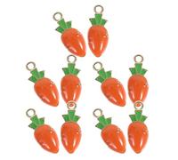 LIFKOME 10 Piezas Dijes de Zanahoria Diy, Accesorios Forma de Zanahoria de Aleación, Colgante de Joyería Ligero para Llavero y Manualidades