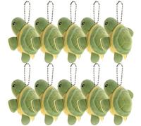 LIFKOME 10 Piezas Llaveros de Tortuga de Peluche Mini Colgantes Blandos y Ligeros para Mochila, Bolsa o Obsequio Infantil, Accesorios de Peluche para Escuela y Uso Diario